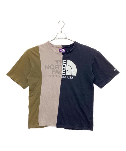 THE NORTHFACE PURPLELABEL（ザ・ノースフェイス パープルレーベル）THE NORTHFACE PURPLELABEL (ザ・ノースフェイス パープルレーベル) NT3916N　半袖カットソー グレー×ネイビー×オリーブ サイズ:Mの古着・服飾アイテム