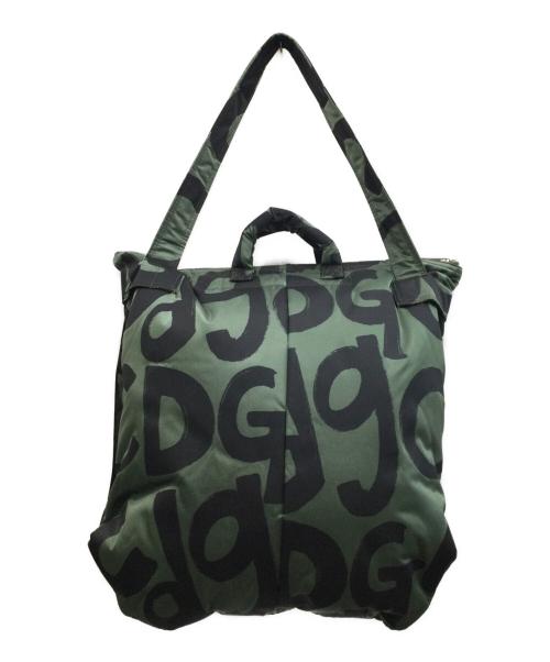 COMME des GARCONS（コムデギャルソン）COMME des GARCONS (コムデギャルソン) PORTER (ポーター) キルティングトートバッグ グリーン×ブラックの古着・服飾アイテム