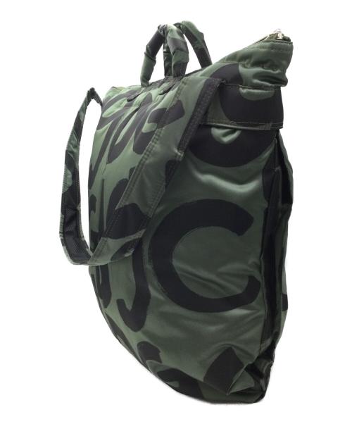 COMME des GARCONS（コムデギャルソン）COMME des GARCONS (コムデギャルソン) PORTER (ポーター) キルティングトートバッグ グリーン×ブラックの古着・服飾アイテム