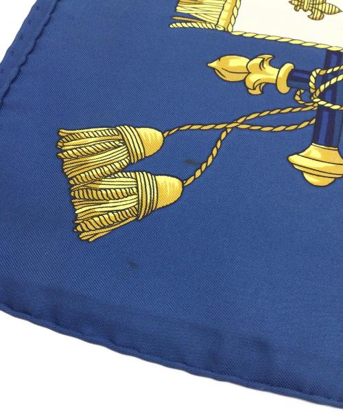 HERMES（エルメス）HERMES (エルメス) スカーフ ネイビー×ホワイトの古着・服飾アイテム