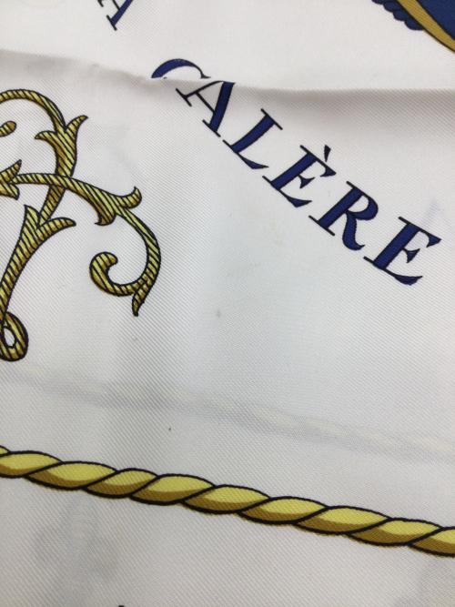 HERMES（エルメス）HERMES (エルメス) スカーフ ネイビー×ホワイトの古着・服飾アイテム