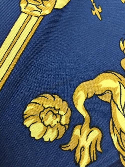 HERMES（エルメス）HERMES (エルメス) スカーフ ネイビー×ホワイトの古着・服飾アイテム
