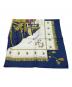 中古・古着 HERMES (エルメス) スカーフ ネイビー×ホワイト：25000円