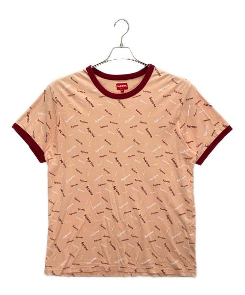 SUPREME（シュプリーム）SUPREME (シュプリーム) リンガーTシャツ ピンク×ボルドー サイズ:XLの古着・服飾アイテム
