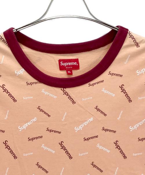 SUPREME（シュプリーム）SUPREME (シュプリーム) リンガーTシャツ ピンク×ボルドー サイズ:XLの古着・服飾アイテム