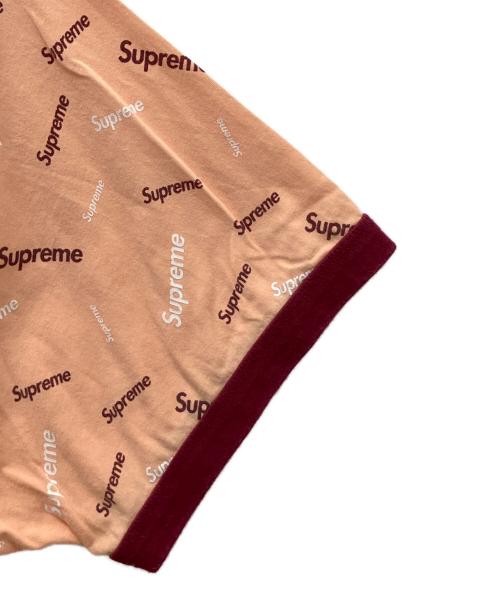 SUPREME（シュプリーム）SUPREME (シュプリーム) リンガーTシャツ ピンク×ボルドー サイズ:XLの古着・服飾アイテム