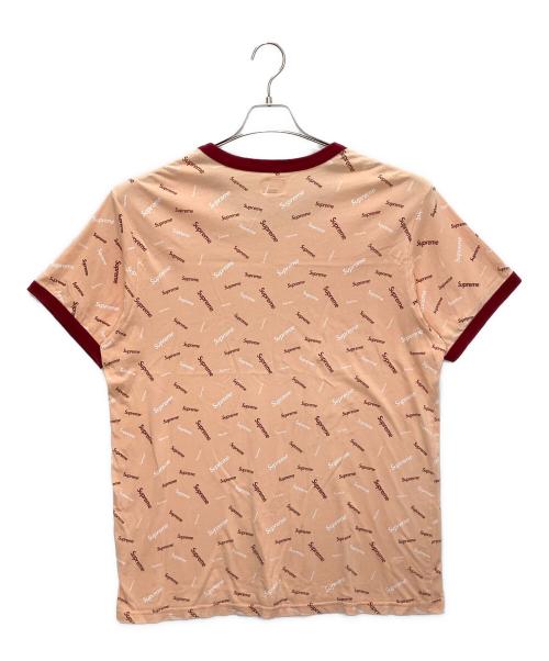 SUPREME（シュプリーム）SUPREME (シュプリーム) リンガーTシャツ ピンク×ボルドー サイズ:XLの古着・服飾アイテム