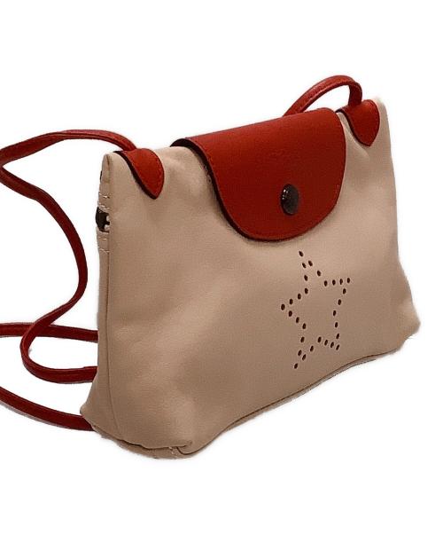 LONGCHAMP（ロンシャン）LONGCHAMP (ロンシャン) ミニショルダーバッグ ブラウン×ベージュの古着・服飾アイテム