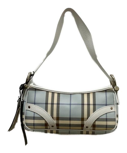 BURBERRY（バーバリー）BURBERRY (バーバリー) ショルダーバッグ スカイブルー×ホワイトの古着・服飾アイテム