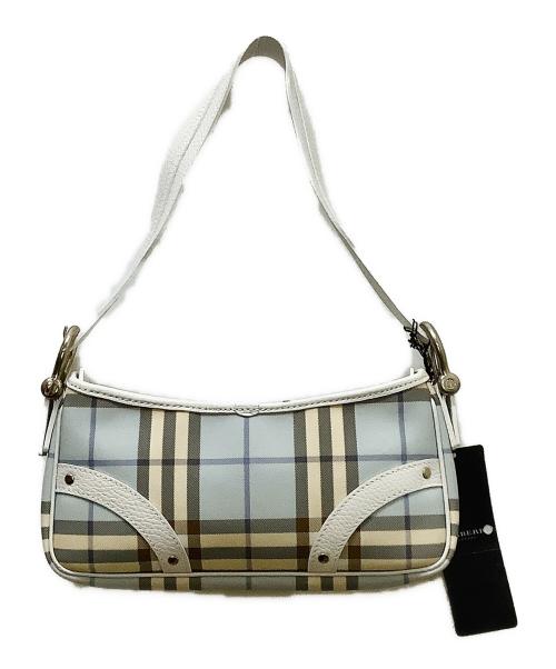 BURBERRY（バーバリー）BURBERRY (バーバリー) ショルダーバッグ スカイブルー×ホワイトの古着・服飾アイテム