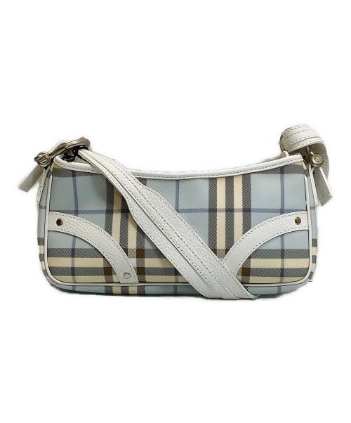 BURBERRY（バーバリー）BURBERRY (バーバリー) ショルダーバッグ スカイブルー×ホワイトの古着・服飾アイテム