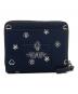 MARC JACOBS (マークジェイコブス) ザ バンダナ ミニ レザー コンパクト ウォレット ネイビー：12000円