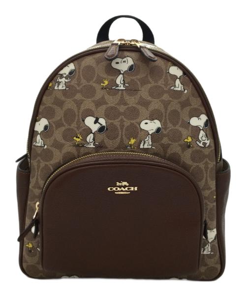 COACH（コーチ）COACH (コーチ) PEANUTS (ピーナッツ) リュック ブラウンの古着・服飾アイテム