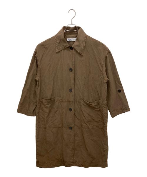 ZARA（ザラ）ZARA (ザラ) ステンカラーコート ブラウン サイズ:Sの古着・服飾アイテム
