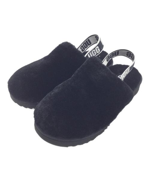 UGG（アグ）UGG (アグ) K FLUFF YEAH CLOG ブラック×ホワイト サイズ:USA2、UK1、EU33.5、JAPAN21の古着・服飾アイテム