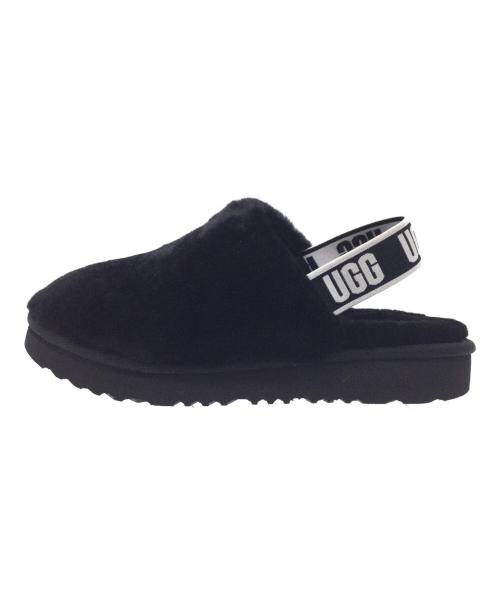 UGG（アグ）UGG (アグ) K FLUFF YEAH CLOG ブラック×ホワイト サイズ:USA2、UK1、EU33.5、JAPAN21の古着・服飾アイテム