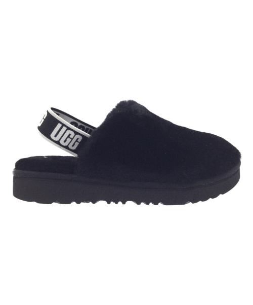 UGG（アグ）UGG (アグ) K FLUFF YEAH CLOG ブラック×ホワイト サイズ:USA2、UK1、EU33.5、JAPAN21の古着・服飾アイテム