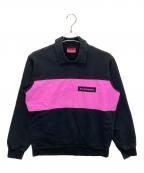 SUPREMEシュプリーム）の古着「ポロクルーネックスウェット」｜ブラック×ピンク