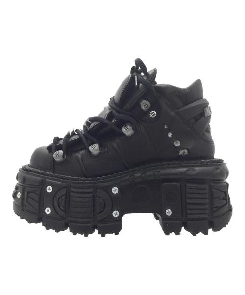 NEWROCK（ニューロック）NEWROCK (ニューロック) 厚底ブーツ M-TANK106-C2 ブラック サイズ:37の古着・服飾アイテム