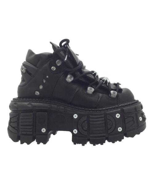 NEWROCK（ニューロック）NEWROCK (ニューロック) 厚底ブーツ M-TANK106-C2 ブラック サイズ:37の古着・服飾アイテム