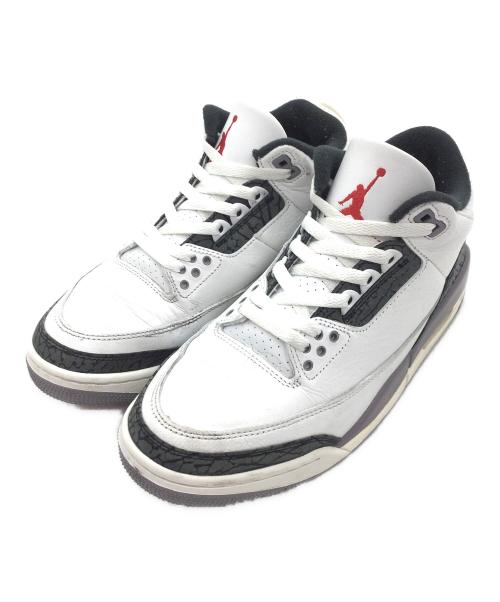 NIKE（ナイキ）NIKE (ナイキ) Air Jordan 3 Retro  ホワイト×ブラック サイズ:US8、UK7、EUR41、cm26、BR39.5、CN260(2.5)の古着・服飾アイテム