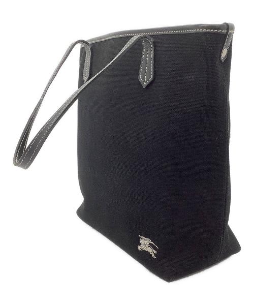 BURBERRY BLUE LABEL（バーバリー ブルー レーベル）BURBERRY BLUE LABEL (バーバリー ブルー レーベル) キャンバストートバッグ ブラックの古着・服飾アイテム