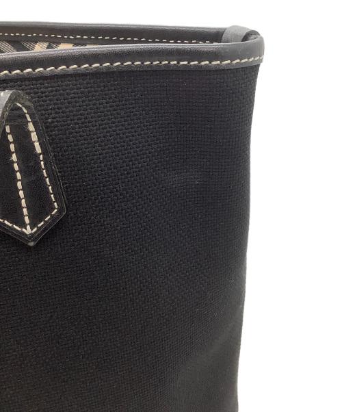 BURBERRY BLUE LABEL（バーバリー ブルー レーベル）BURBERRY BLUE LABEL (バーバリー ブルー レーベル) キャンバストートバッグ ブラックの古着・服飾アイテム