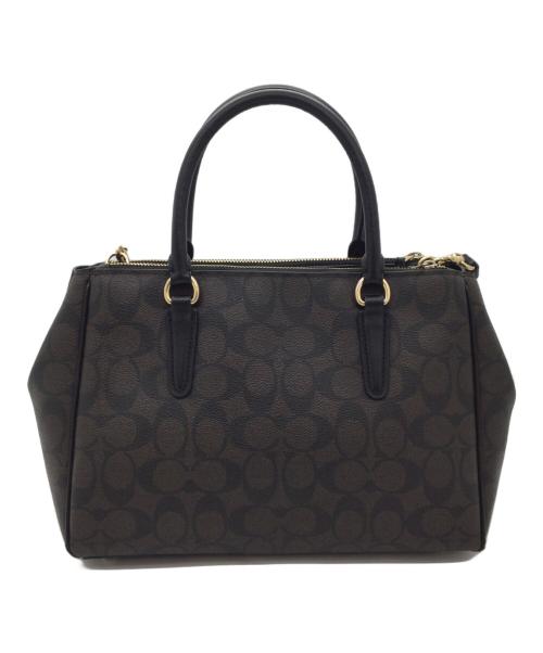COACH（コーチ）COACH (コーチ) 2WAYバッグ ダークブラウン×ブラックの古着・服飾アイテム