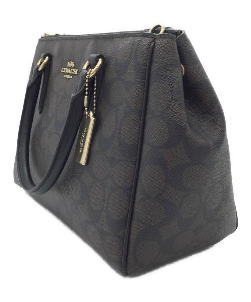COACH（コーチ）COACH (コーチ) 2WAYバッグ ダークブラウン×ブラックの古着・服飾アイテム