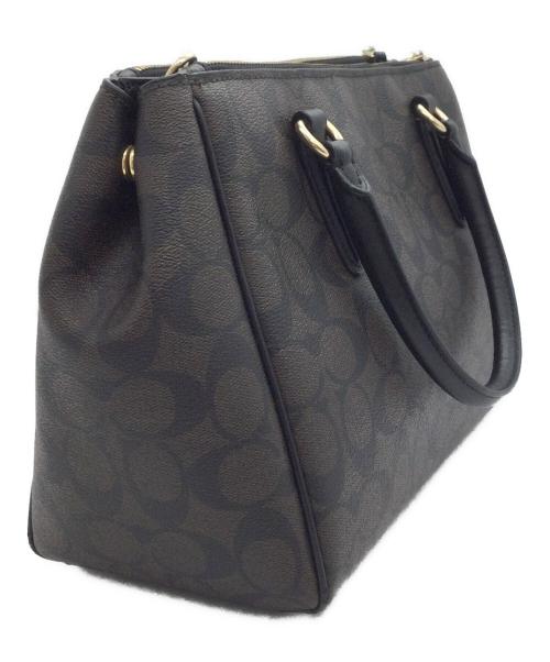 COACH（コーチ）COACH (コーチ) 2WAYバッグ ダークブラウン×ブラックの古着・服飾アイテム