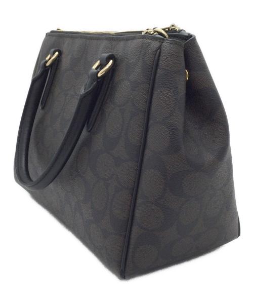 COACH（コーチ）COACH (コーチ) 2WAYバッグ ダークブラウン×ブラックの古着・服飾アイテム