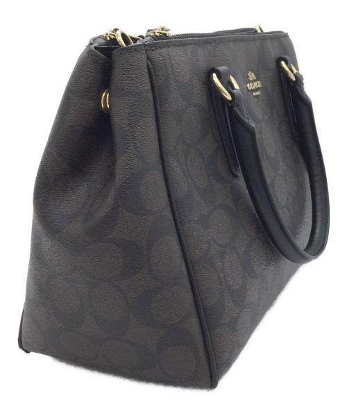 COACH（コーチ）COACH (コーチ) 2WAYバッグ ダークブラウン×ブラックの古着・服飾アイテム