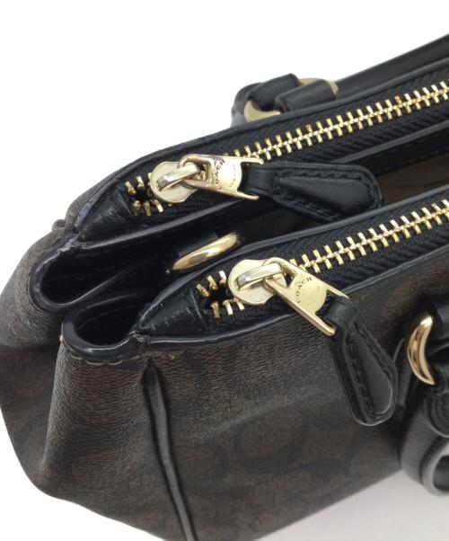 COACH（コーチ）COACH (コーチ) 2WAYバッグ ダークブラウン×ブラックの古着・服飾アイテム
