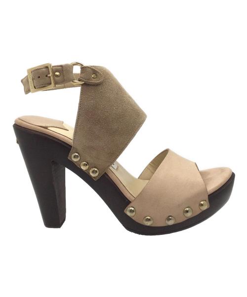 JIMMY CHOO（ジミーチュウ）JIMMY CHOO (ジミーチュウ) プラットフォームサンダル ベージュ サイズ:38の古着・服飾アイテム
