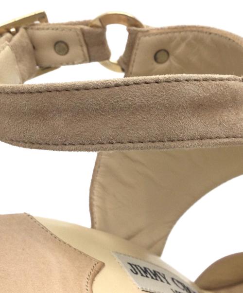 JIMMY CHOO（ジミーチュウ）JIMMY CHOO (ジミーチュウ) プラットフォームサンダル ベージュ サイズ:38の古着・服飾アイテム