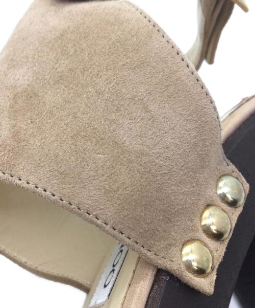 JIMMY CHOO（ジミーチュウ）JIMMY CHOO (ジミーチュウ) プラットフォームサンダル ベージュ サイズ:38の古着・服飾アイテム