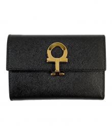 Salvatore Ferragamo（サルヴァトーレ フェラガモ）の古着「3つ折り財布」｜ブラック