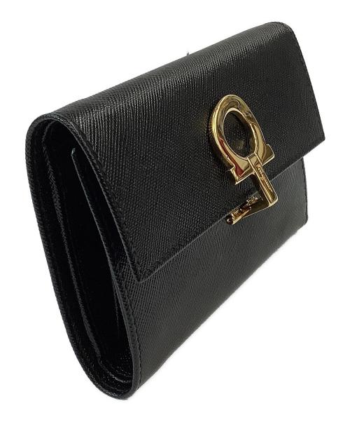 Salvatore Ferragamo（サルヴァトーレ フェラガモ）Salvatore Ferragamo (サルヴァトーレ フェラガモ) 3つ折り財布 ブラックの古着・服飾アイテム