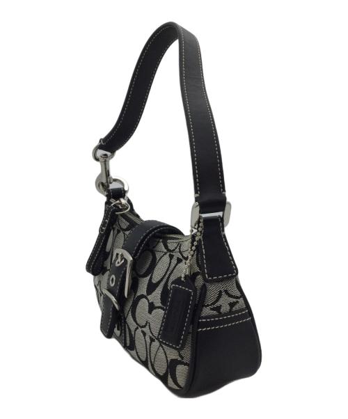COACH（コーチ）COACH (コーチ) アクセサリーポーチ グレー×ブラックの古着・服飾アイテム