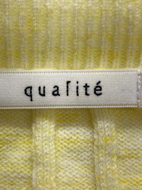 qualite（カリテ）qualite (カリテ) 3237-00-41008-2-0　薄手カーディガン イエロー サイズ:Fの古着・服飾アイテム