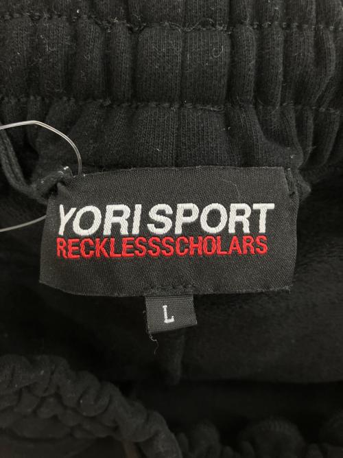 reckless scholars（レックレス スクラーズ）reckless scholars (レックレス スクラーズ) yori sport (ヨリ スポーツ) スウェットワイドショートパンツ ブラック サイズ:Lの古着・服飾アイテム