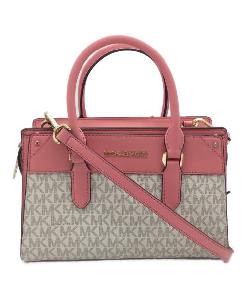MICHAEL KORS（マイケルコース）MICHAEL KORS (マイケルコース) 2WAYバッグ ピンク×グレーの古着・服飾アイテム