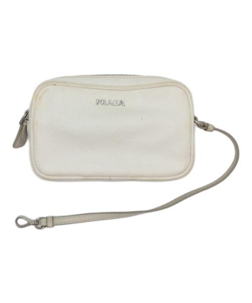 PRADA（プラダ）PRADA (プラダ) トートバッグ ホワイト×シルバーの古着・服飾アイテム