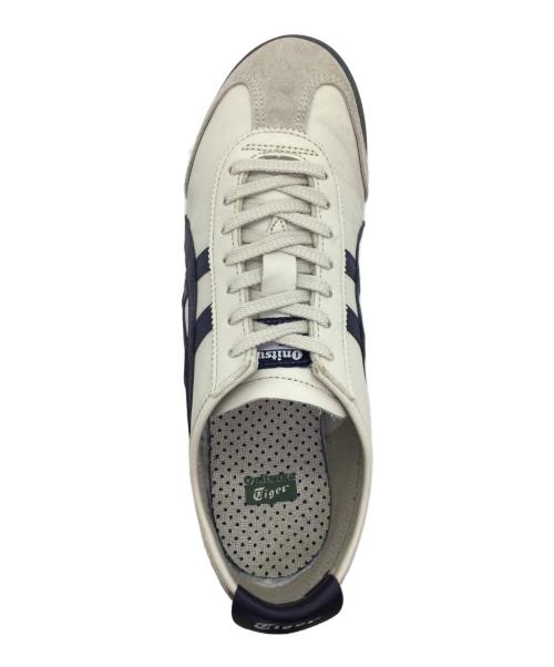 Onitsuka Tiger（オニツカタイガー）Onitsuka Tiger (オニツカタイガー) MEXICO'66 ホワイト×ネイビー サイズ:CM27.5、EURO43.5、US9 1/2、UK8 1/2、BR41、CN275(2.5)の古着・服飾アイテム