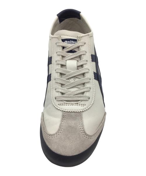 Onitsuka Tiger（オニツカタイガー）Onitsuka Tiger (オニツカタイガー) MEXICO'66 ホワイト×ネイビー サイズ:CM27.5、EURO43.5、US9 1/2、UK8 1/2、BR41、CN275(2.5)の古着・服飾アイテム