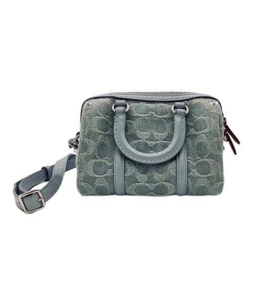 COACH（コーチ）COACH (コーチ) 2WAYバッグ ブルー×ブラウンの古着・服飾アイテム
