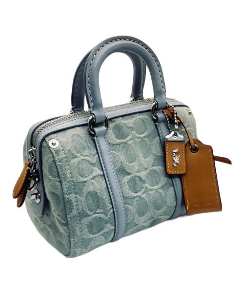 COACH（コーチ）COACH (コーチ) 2WAYバッグ ブルー×ブラウンの古着・服飾アイテム