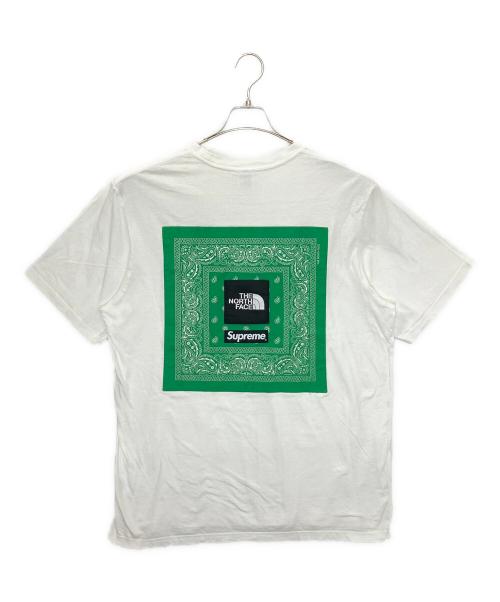 THE NORTH FACE（ザ ノース フェイス）THE NORTH FACE (ザ ノース フェイス) SUPREME (シュプリーム) NT022091　半袖カットソー ホワイト×グリーン サイズ:XLの古着・服飾アイテム