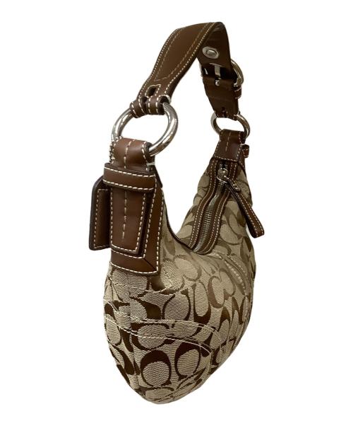 COACH（コーチ）COACH (コーチ) ショルダーバッグ ベージュ×ブラウンの古着・服飾アイテム