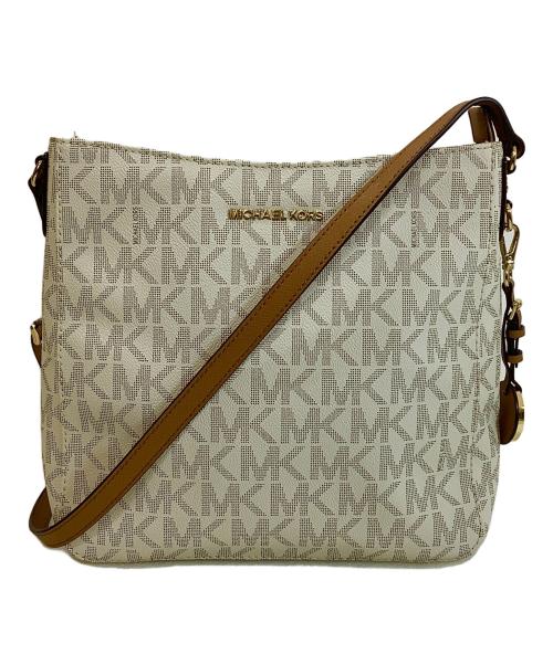 MICHAEL KORS（マイケルコース）MICHAEL KORS (マイケルコース) ショルダーバッグ ホワイト×ブラウンの古着・服飾アイテム